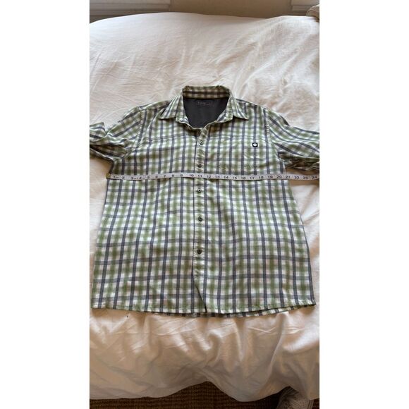 Hi-Tec | Green and Gray Plaid Shirt | Medium - Picture 5 of 8